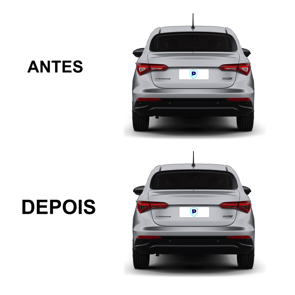 Detalhes do Par De Aplique Adesivo De Lanterna Fiat Cronos Fume