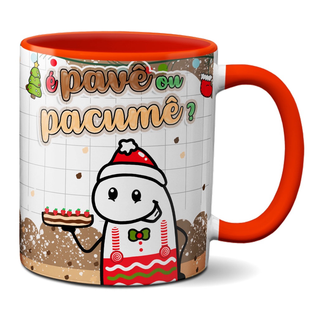 Caneca de Natal Frase Engraçada É Pavê ou Pacumê?