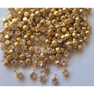 500 Pingentes Dourado Strass 4mm. ideal para bijuteria e artesanato