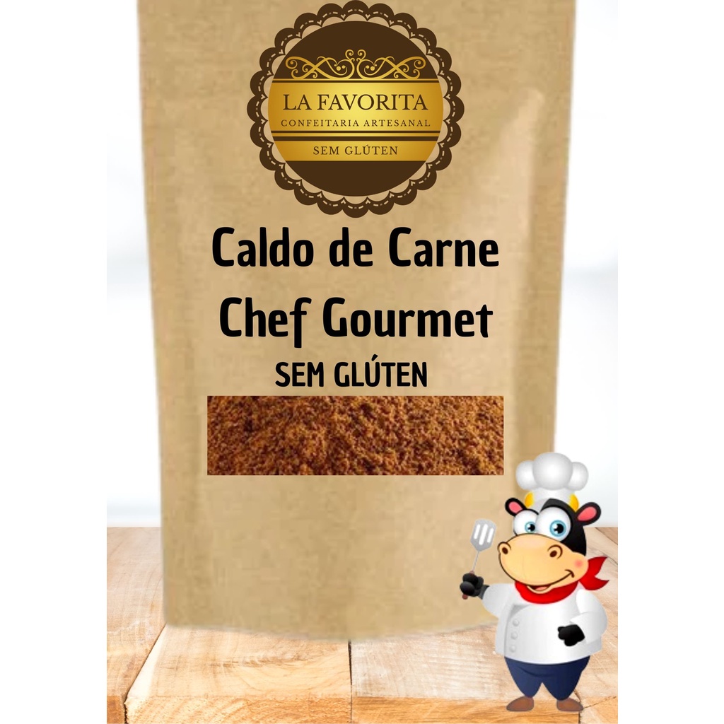 Caldo de Carne em Pó 100g ou 250g ou 500g - Chef Gourmet - Sem Glúten em Oferta na Shopee