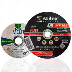 Disco De Corte Fino Inox 4.1/2 X 1,0 - 7'' X 1/16'' X 7/8'' Esmerilhadeira Tamanhos Profissional