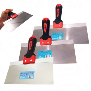Espátula Reta Inox bicolor Gesso Drywall Cabo Emborrachado Lotus 12,10,8 polegadas Profissional em Oferta na Shopee