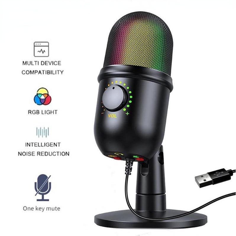 Microfones Condensadores USB Microfone Para PC Gravação De Vídeo YouTube Streaming Podcasts De Mesa