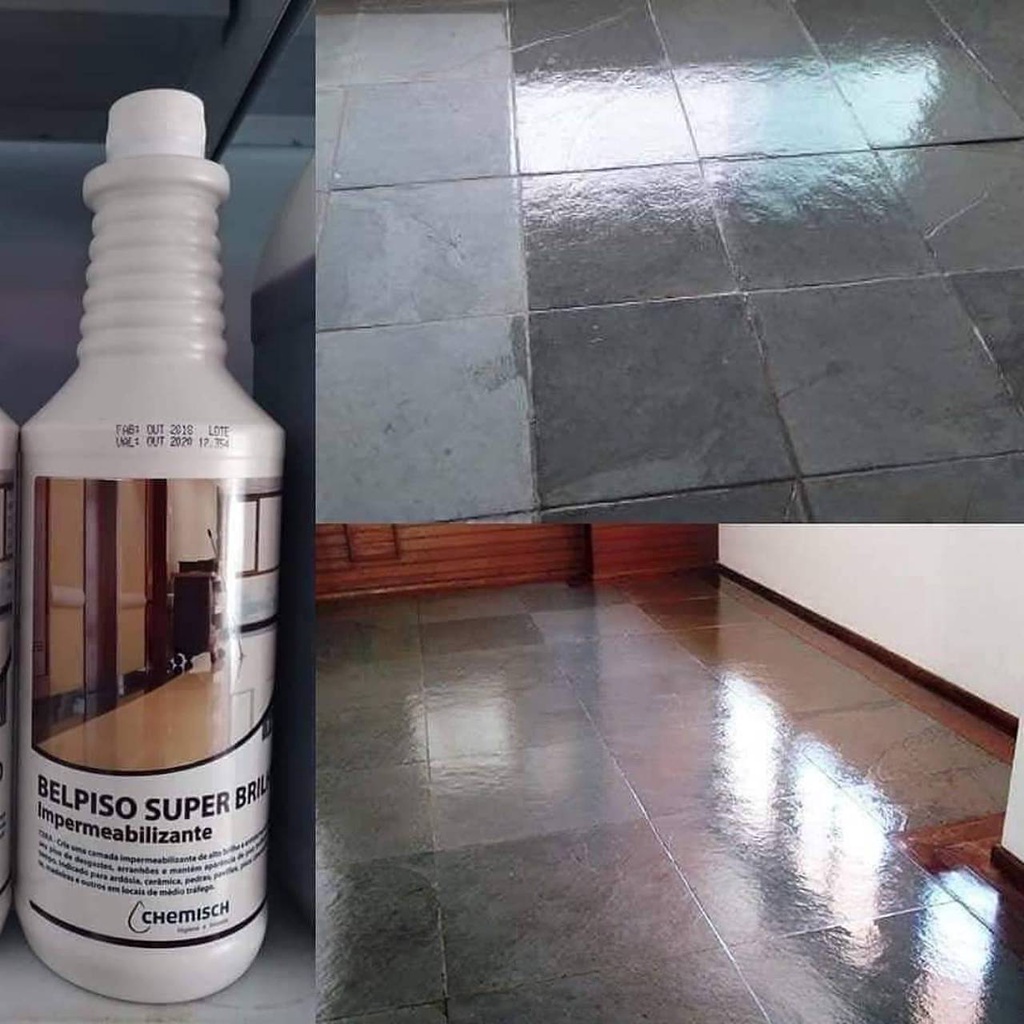 Cera Laminados Vinílicos 1 Litro Impermeabilizante Bel Piso Super Brilho Protege Piso de Sujeiras