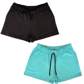 Kit 2 Shorts Moletom Feminino Curto Shortinho Moletinho Cores Variadas