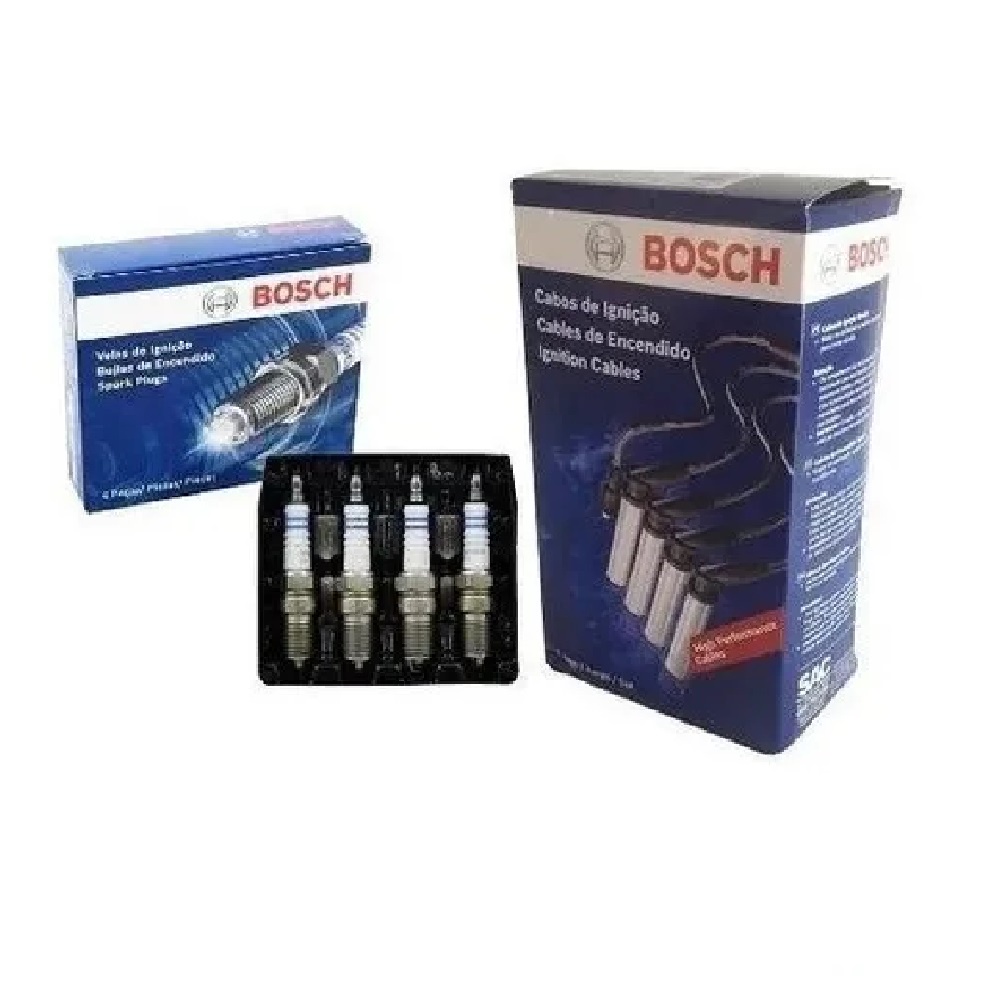 Jogo De Velas Sp33 Cabos De Vela Vw Bora Fox Bosch F000KE0P33