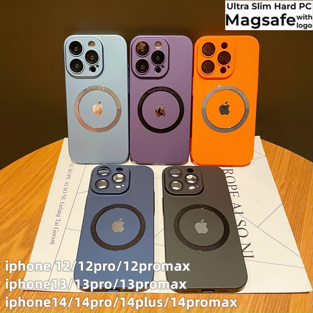 Nova Capa Rígida Original Ultra Fina Magsafe Para PC iPhone 14 Pro Max 12 13 14 Plus Luxuosa Lente De Vidro Anti-Impacto