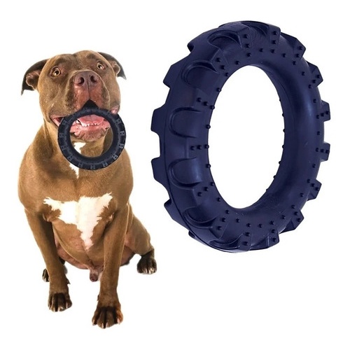 Brinquedo Pet Pneu Maciço Resistente Para Cachorro Pequeno Médio E Grande Porte Mordida Forte Pit Bull