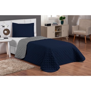 Cobre Leito Solteiro Dupla Face Las Vegas 2 Peças Oferta azul/caqui em Oferta na Shopee