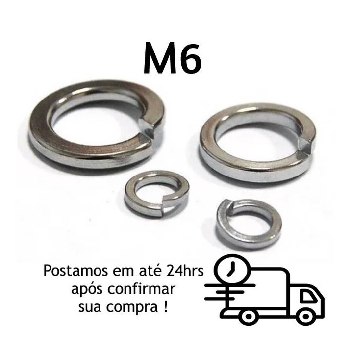 Arruela De Pressão M6 Zincado Branco