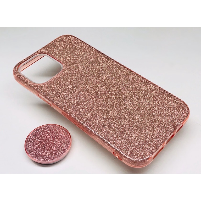 Capa  Iphone 12 Pro Max Glitter Com Suporte Popsocket Capinha