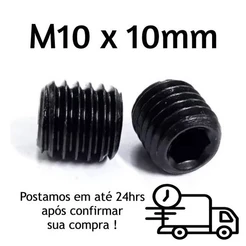 Parafuso Allen Sem Cabeça Oxidado Preto M10 X 10mm