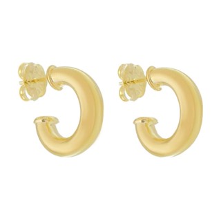 Brinco Piuka Argola Tubo Lele P Folheado A Ouro 18K