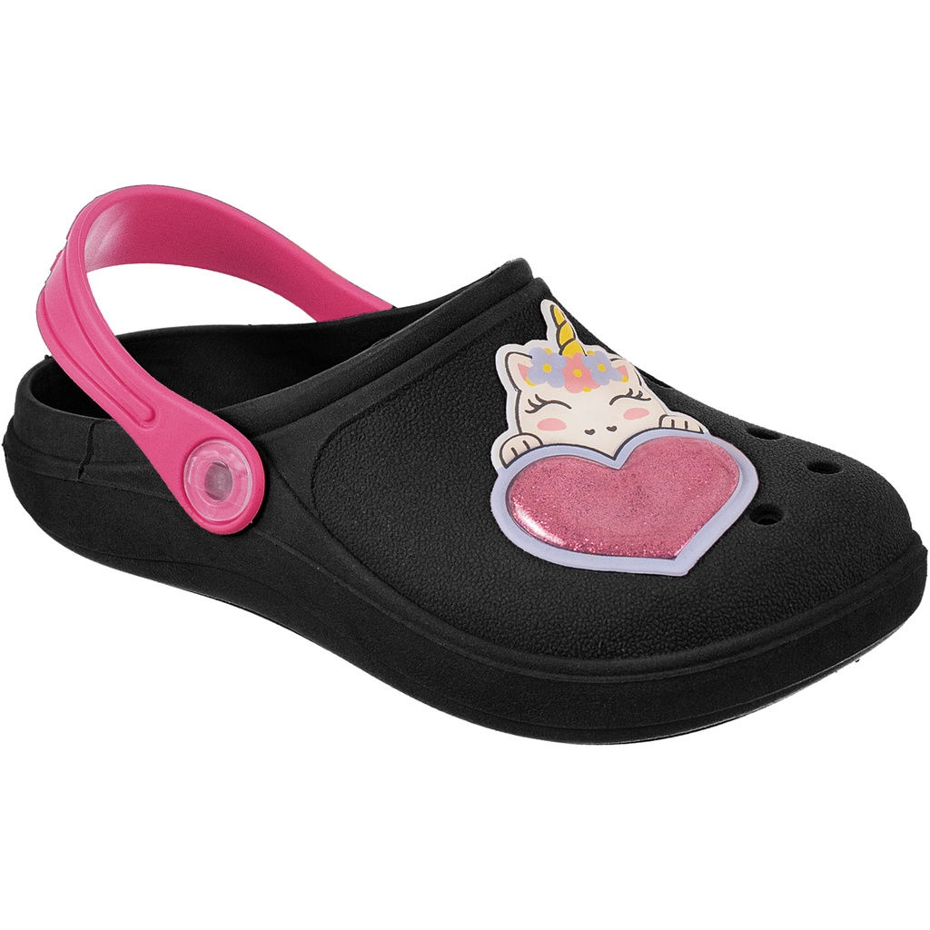 Sandália Babuche Infantil Feminina Menina Bebe Criança Antiderrapante Borracha Unicórnio Coração Fofo Colorido Moda Blogueira Chinelo Calce Fácil Confortável Macio Leve - Baby & Kids Fashion