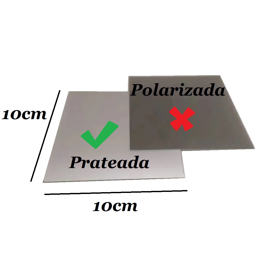 Pelicula Polarizada Prateada - traseira de displays em Oferta na Shopee