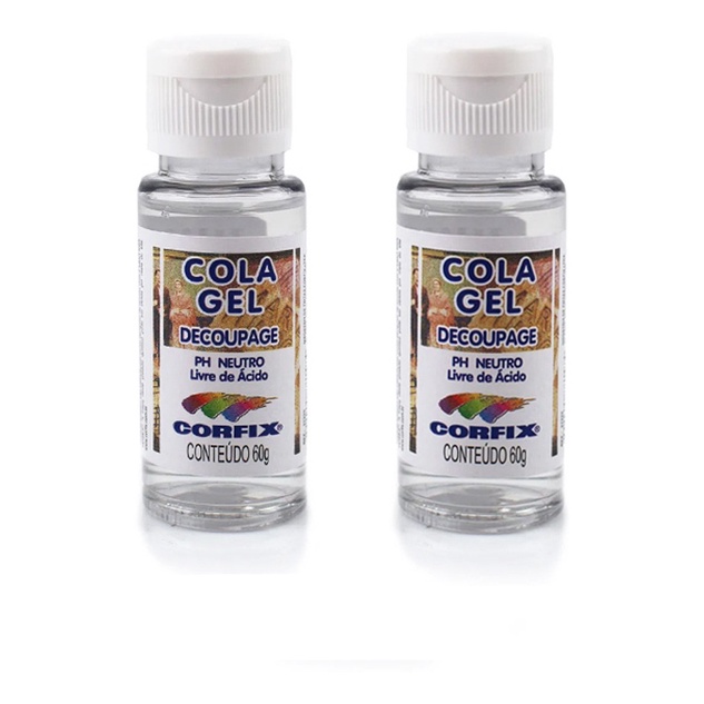 2X Cola Gel Decoupage 60gr Corfix em Oferta na Shopee