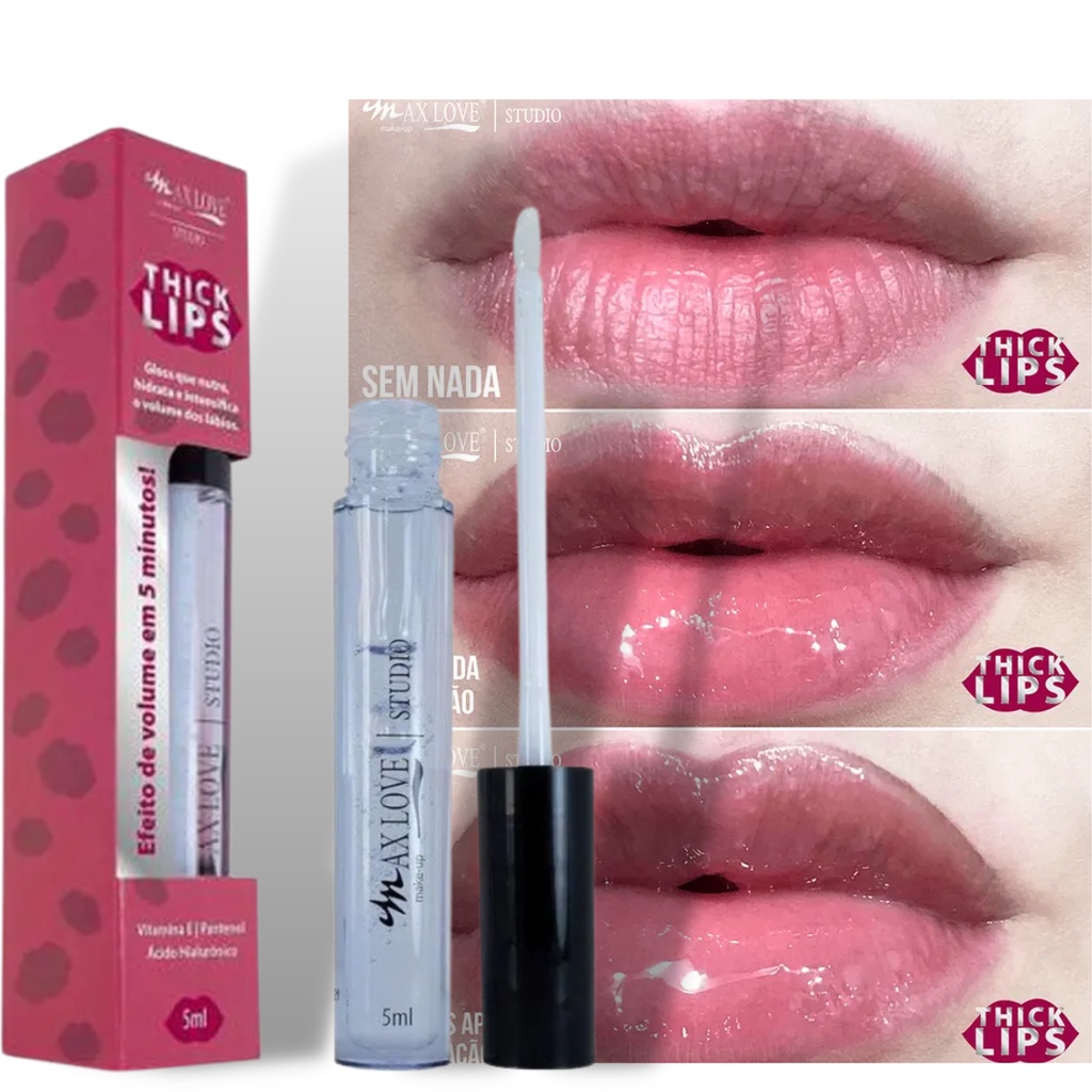 BRILHO LABIAL Max Love Thick Lips - Gloss 5ml - MAQUIAGEM- MAX LOVE MAKE UP