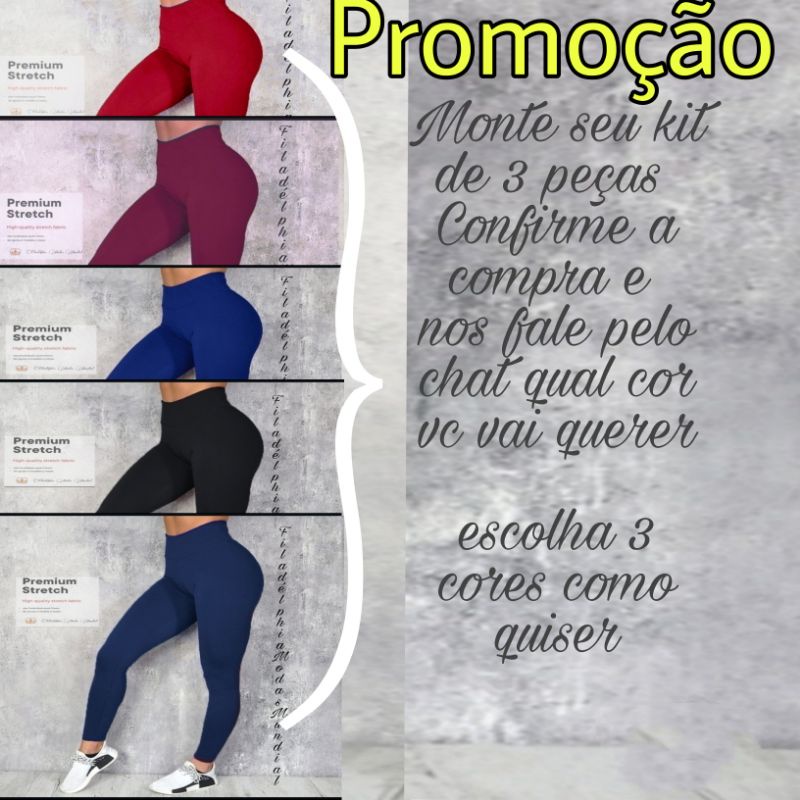 Calça leggin Modeladora para usar no dia a dia academia moda Fitness leve compressão estica não fica transparente confortável leve 5 por R$165,00.