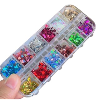 Gliter Borboleta Encapsular Unha Decoração Colorida Holográfica