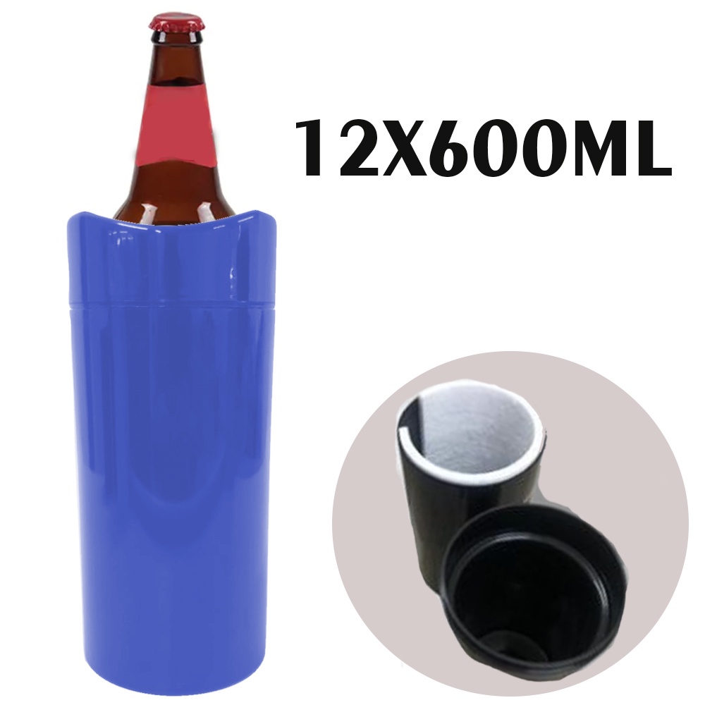 Porta Garrafa Térmico Camisinha Cerveja 600 Ml 12 Unidades Azul