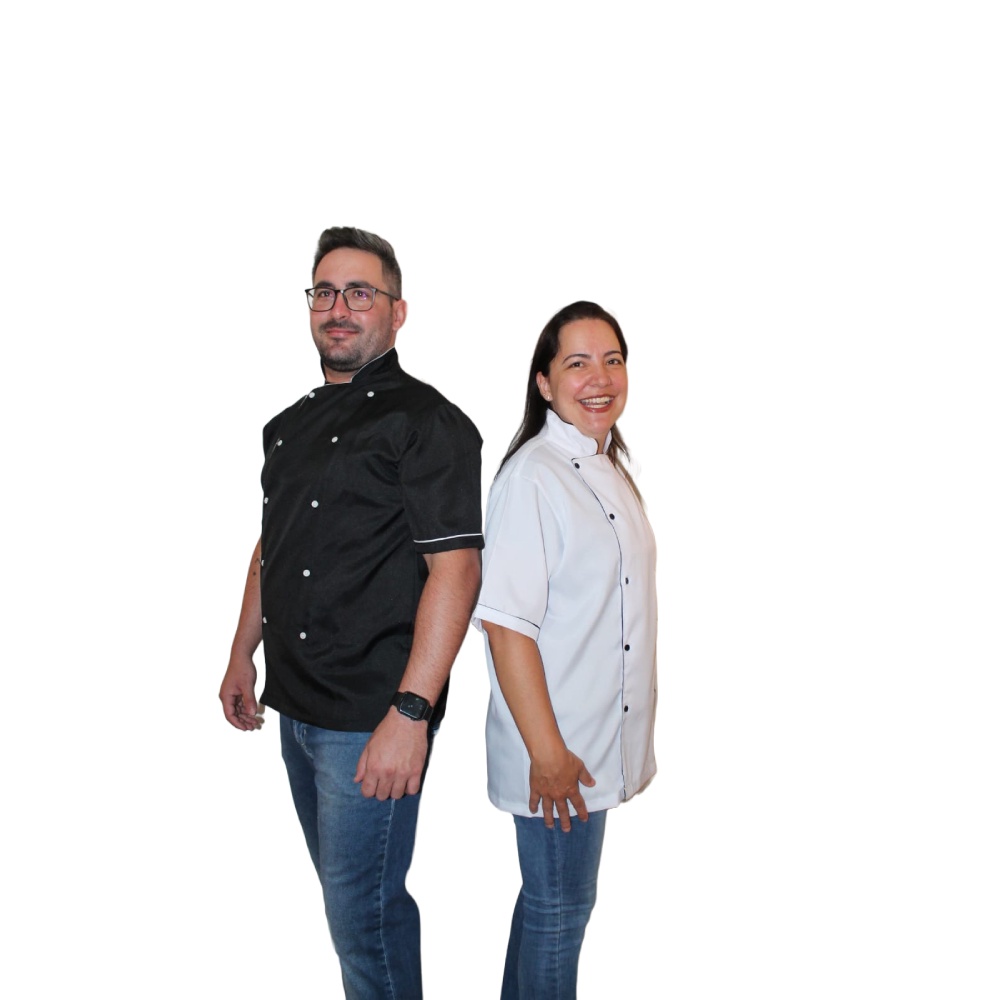 Dolma camisa chef de cozinha unissex meia manga / buffet / restaurante/ padarias/pizzarias em Oferta na Shopee