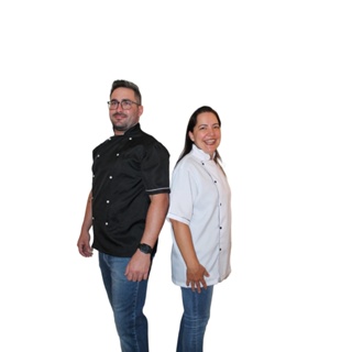 Dolma camisa chef de cozinha unissex meia manga / buffet / restaurante/ padarias/pizzarias em Oferta na Shopee