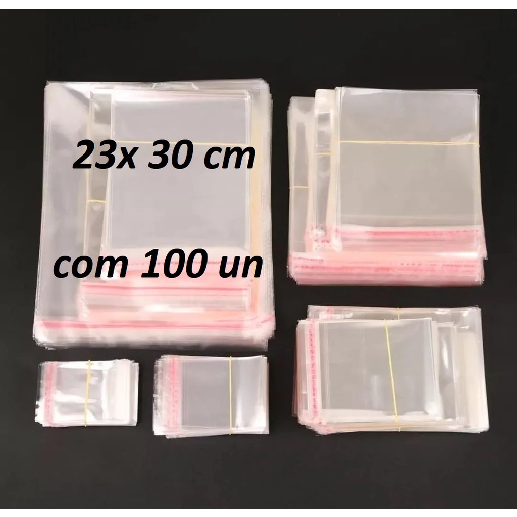 Saco Adesivado 22x30 Saquinho Plástico Embalagem Transparente C/100un em Oferta na Shopee