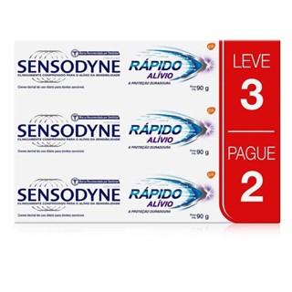 Kit Creme Dental Sensodyne Rápido Alívio 90g - Leve 3 Pague 2