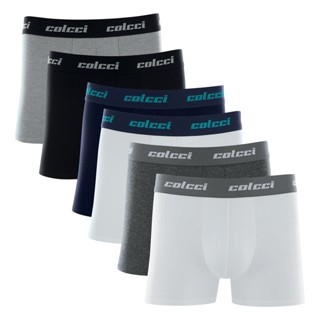 Kit com 6 Cuecas Boxer Cotton Bordado Colcci