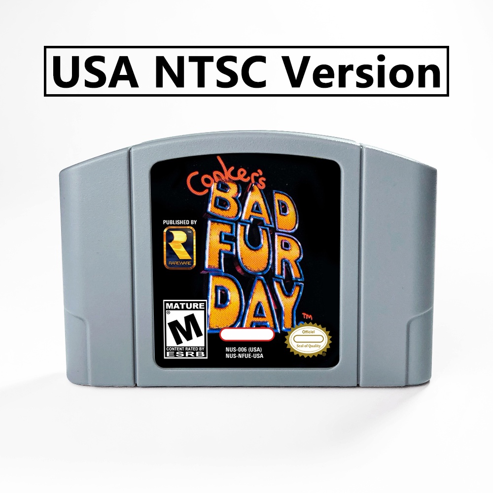 Conker's Bad Fur Day 64Bit Cartucho De Jogo Eua Versão NTSC Ou PAL EUR Para Consoles N64