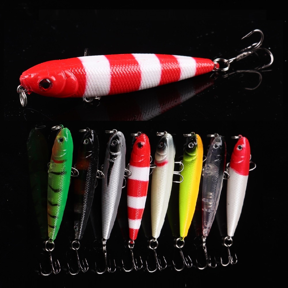 Gewang Lápis Isca minnow Flutuante Natação 8cm zig zag De Pesca UL siakap haruan taman em Oferta na Shopee