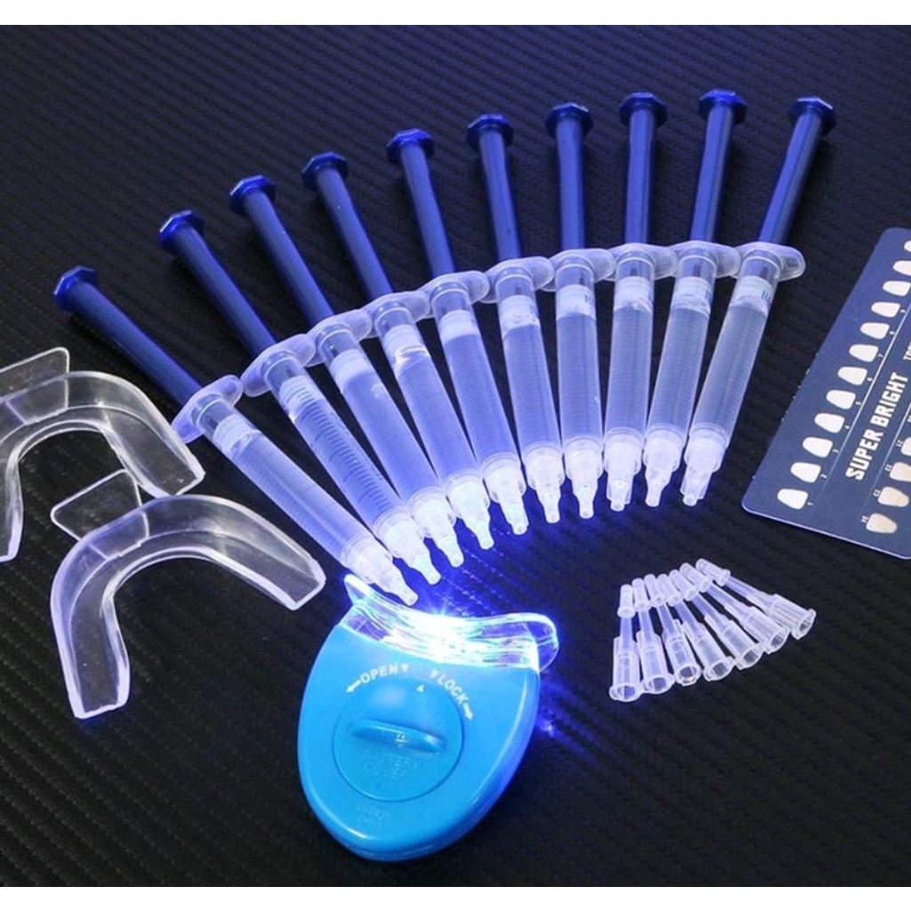 Kit Clareamento Dental 44% 10 Seringas + led + moldeira Completo