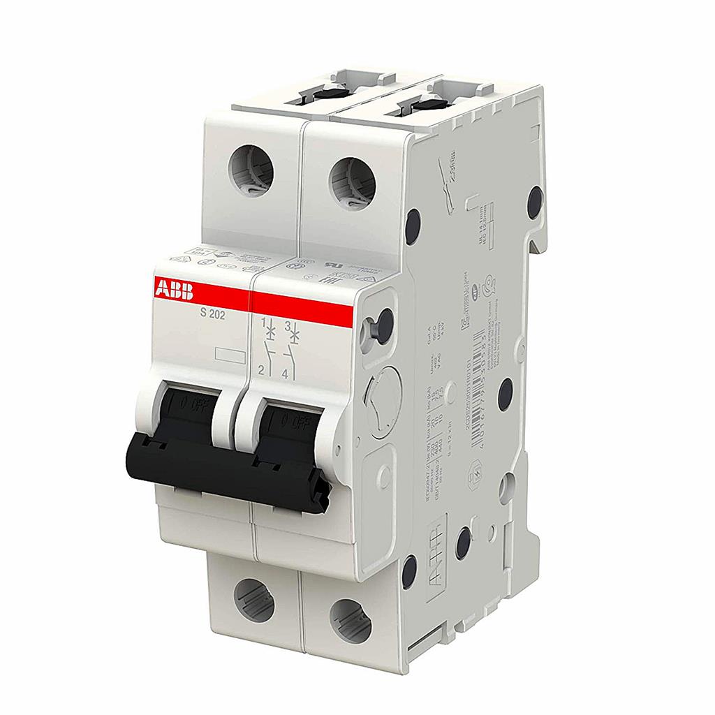 Disjuntor Mini Din Bipolar 63A Curva C 6Ka 230/400V ABB