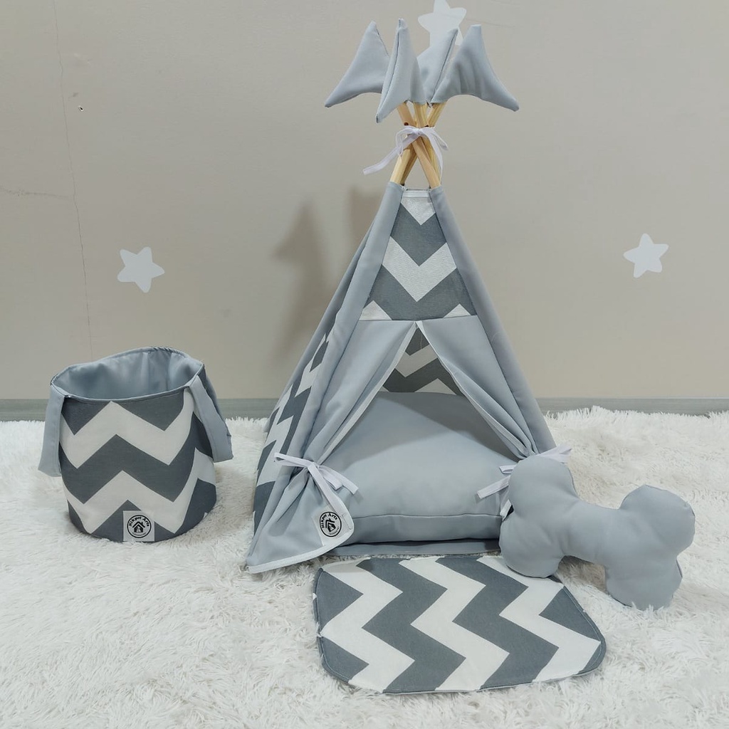 Cabana Cinza Toca Gato Cachorro Cama Pet Toca Cachorro Almofada Pet