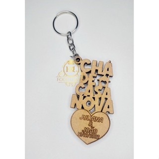 65 chaveiros MDF personalizado nomes chá de casa nova