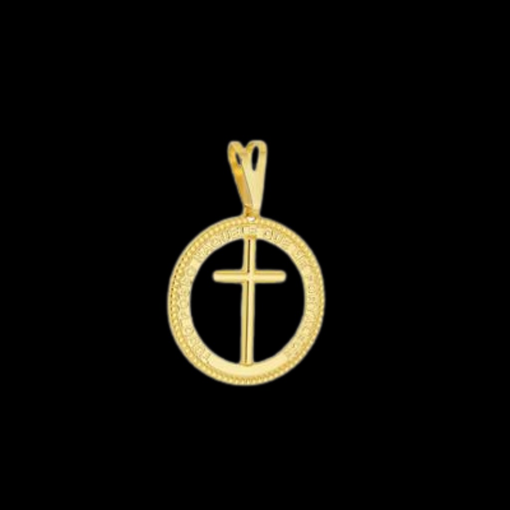 Combo Corrente Veneziana + Pingente Cruz 01  Banhado a Ouro 18k