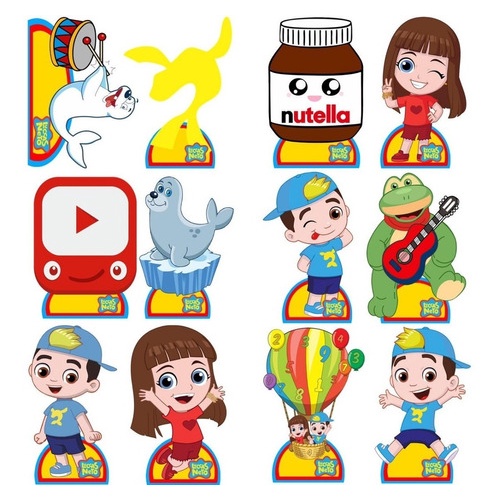 Decoração Lucas Neto Desenho - 10 Displays De 20cm Totens em Oferta na Shopee