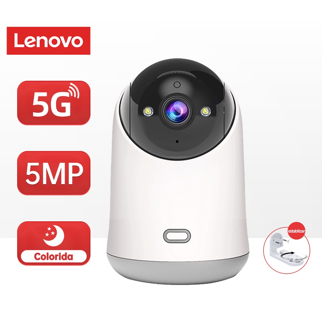 Câmera Eletrônica Lenovo Babysitter ip WIFI Infravermelho Sem Fio 1080P 3MP 5MP