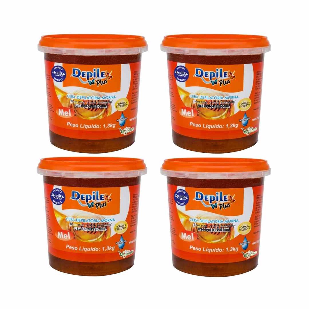 Cera Depilatória Depile Plus Profissional 1,3 Kg 4Un