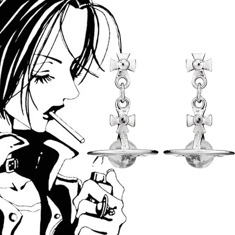 Brincos Saturno Personalidade Meninas Novo Ins Europeu E Americano UFO Transparente Bola De Vidro Cruz Femininos Moda em Oferta na Shopee