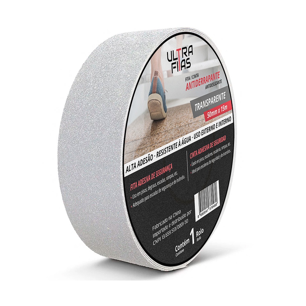 Fita Lixa Antiderrapante Transparente Adesiva Lixa Escada Banheiro 15m Ultra Fitas