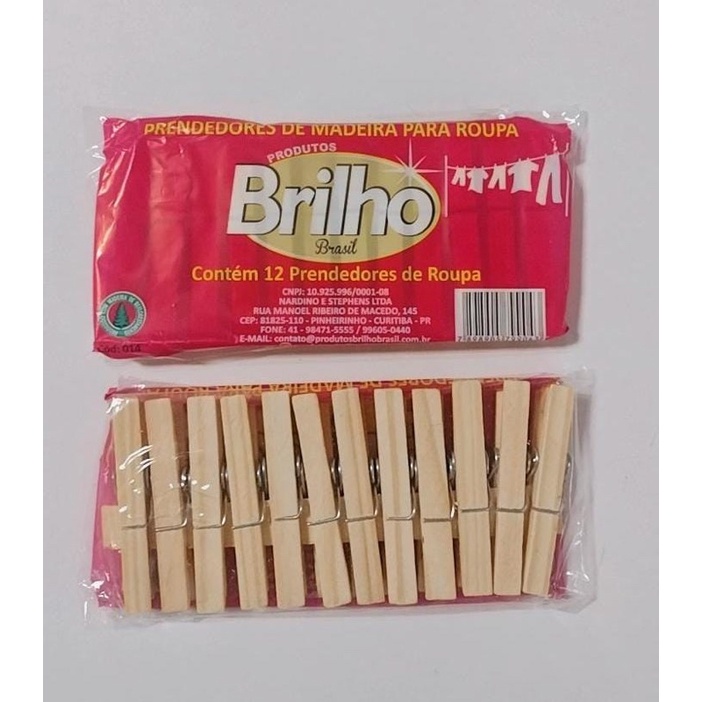 KIT 10 Prendedor Pregador Roupas Madeira C/12 Unidades Brilho Qualidade em Oferta na Shopee