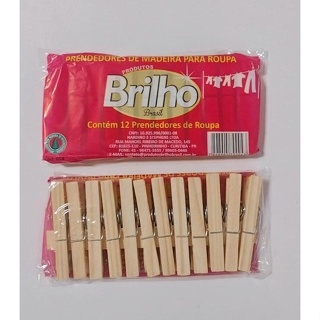KIT 10 Prendedor Pregador Roupas Madeira C/12 Unidades Brilho Qualidade em Oferta na Shopee