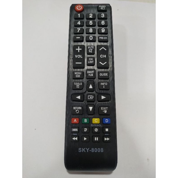 controle remoto tv Samsung smart Hub com tecla futebol sky 8008