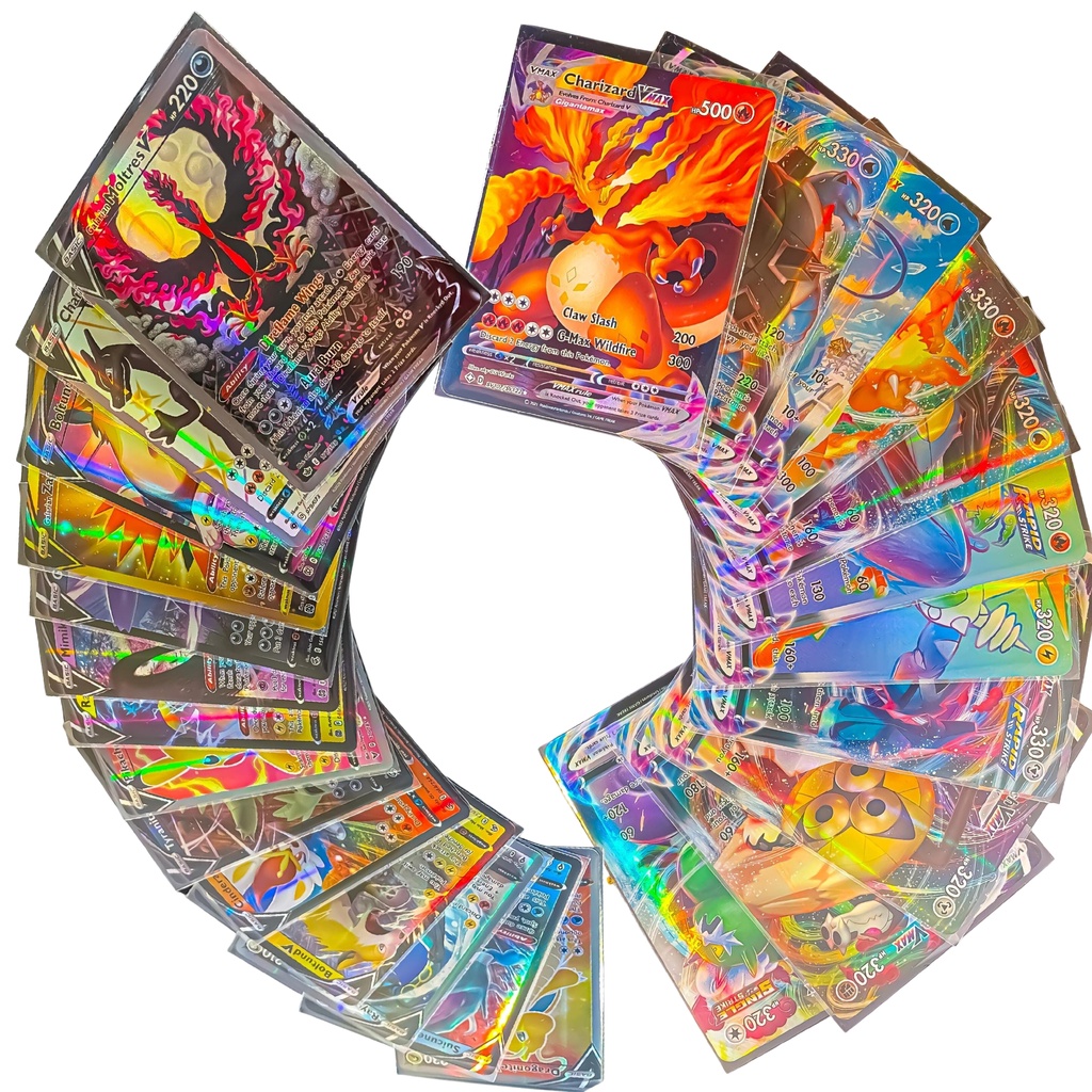 Kit 30 Cartas Pokemon Vmax Sem Repetir + Carta Charizard V