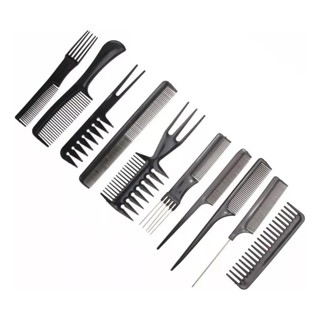 Kit 10 Pentes De Corte Cabeleireiro Barbeiro Profissional