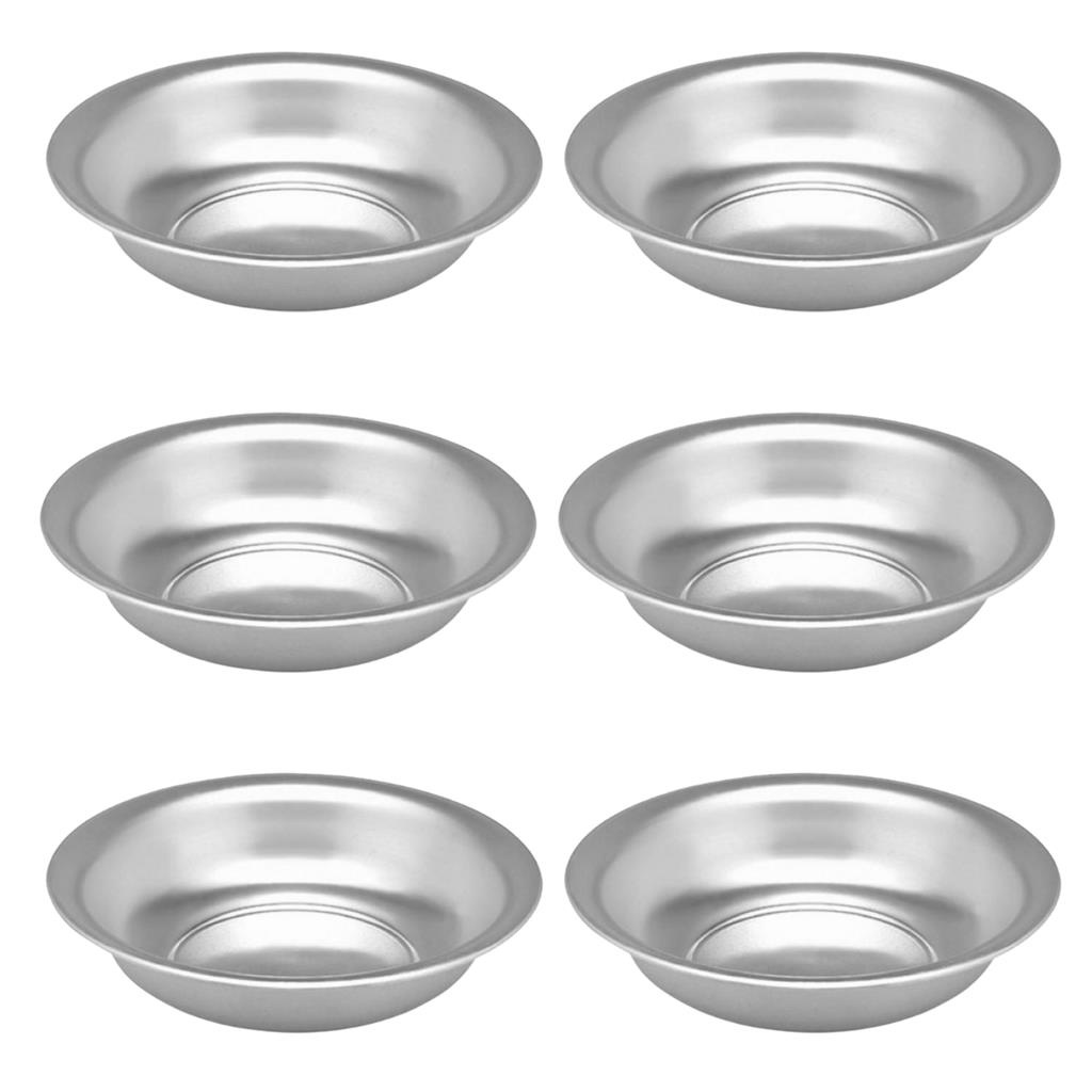 6 Bacias N 30 Aluminio polido Para Servir Racao De Cachorro