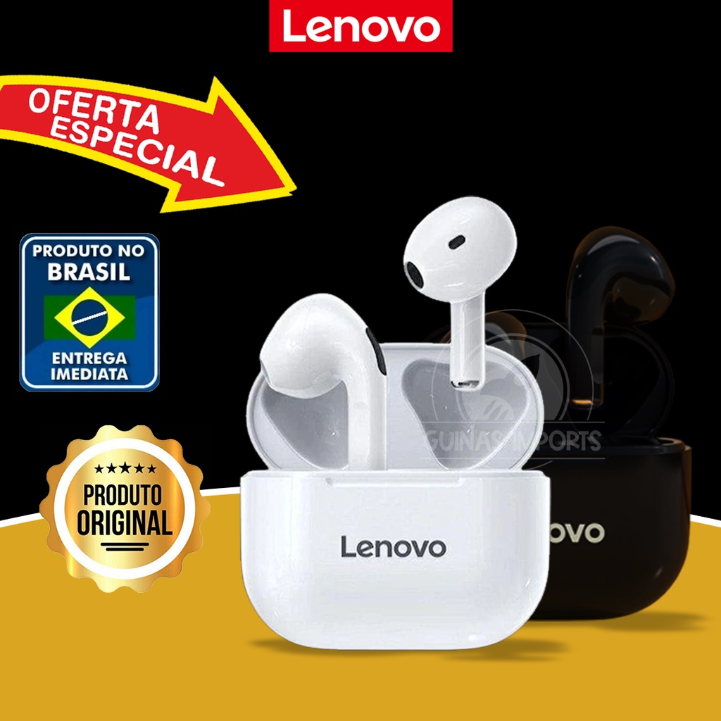 Fone de Ouvido Bluetooth Lenovo LP40 TWS Original Sem Fio Original Lacrado