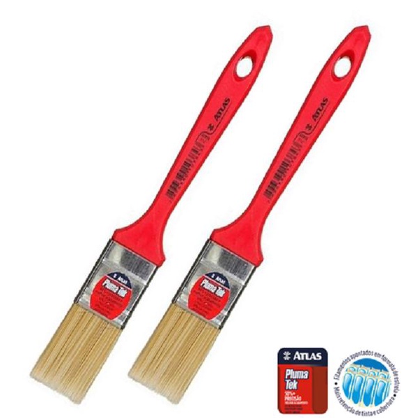 Kit 2 Pincel Trincha Pintura Atlas At315 3/4 Polegada Extra Macia ...
