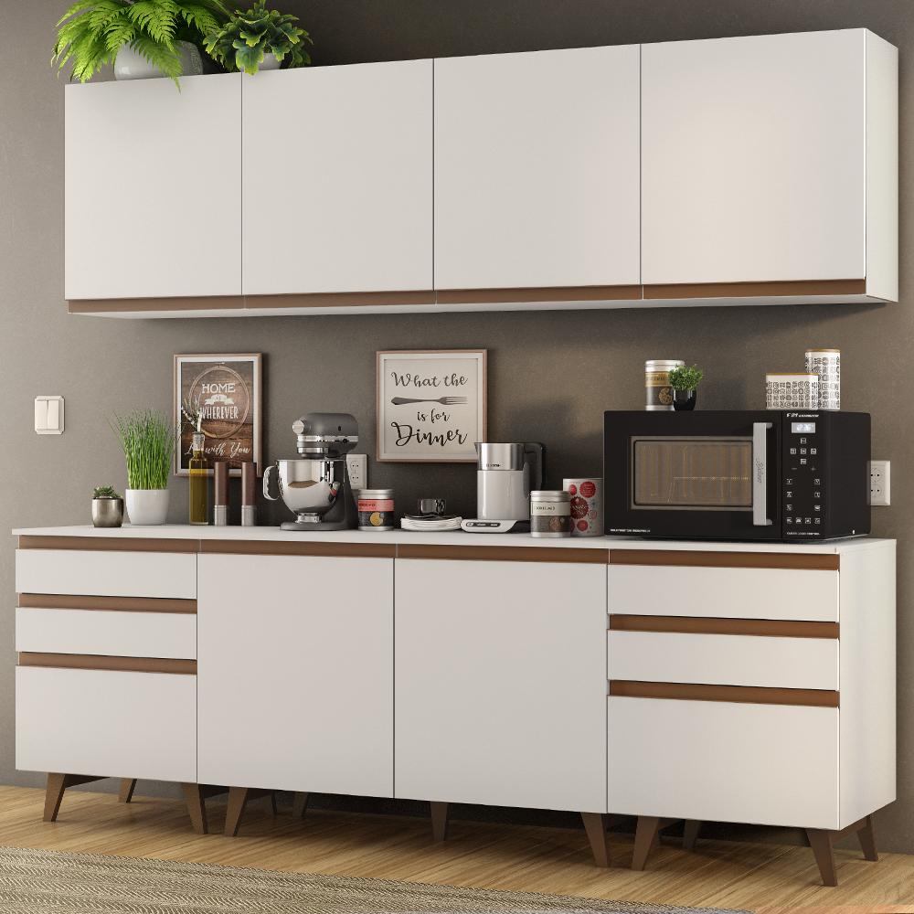 Cozinha Completa Madesa Reims 240002 com Armário e Balcão - Branco em Oferta na Shopee